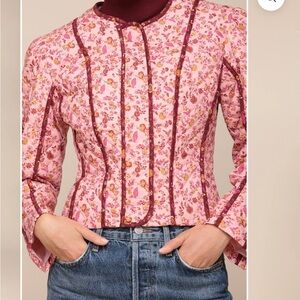 AVEC LES FILLES FLORAL QUILTED JACKET